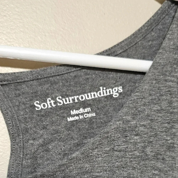 Soft Surroundings Jumpsuit Romper Women's Size Medium Stretch 3/4 Sleeve Gray - Picture 6 of 9